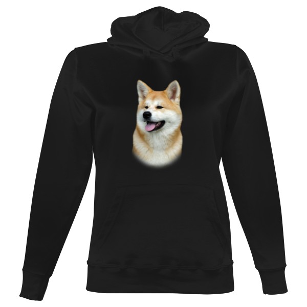 Dámská mikina s kapucí s potiskem Akita inu