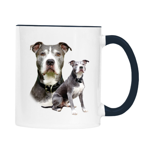 Hrnek malý barevný s potiskem Americký pitbull teriér 