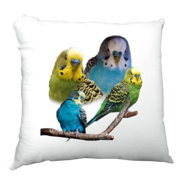 Polštář saténový s potiskem Andulka vlnkovaná