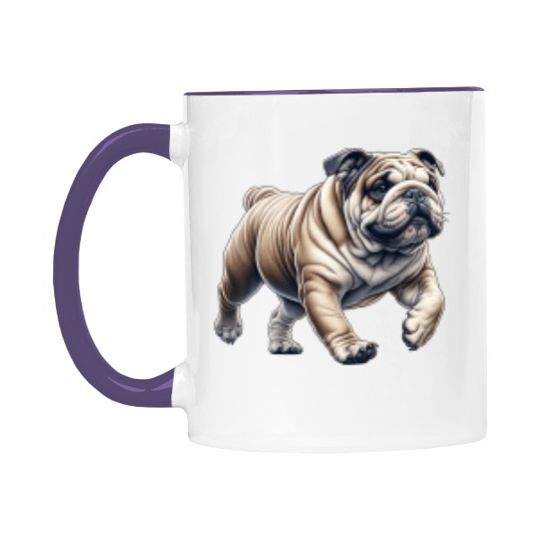 Hrnek malý barevný s potiskem Anglický buldog