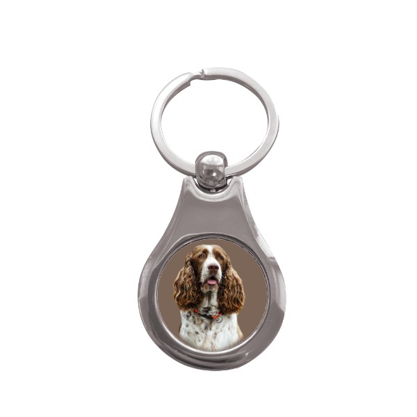 Přívěsek na klíče kolečko s potiskem Anglický špringršpaněl