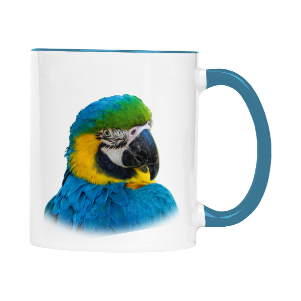 Hrnek malý barevný s potiskem Ara ararauna