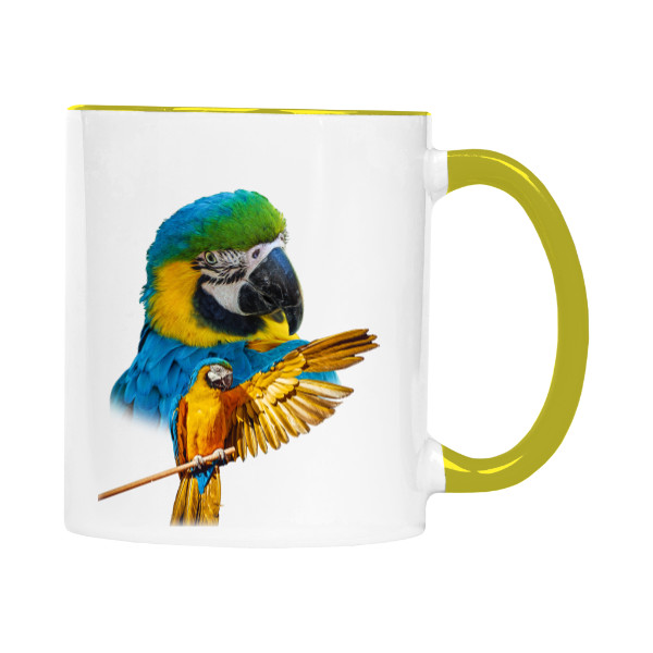 Hrnek malý barevný s potiskem Ara ararauna