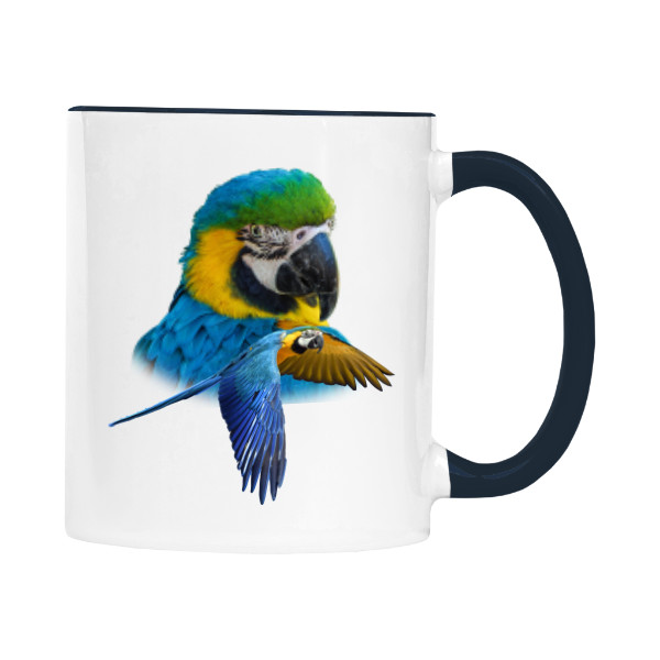 Hrnek malý barevný s potiskem Ara ararauna