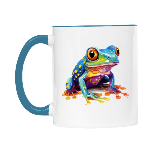 Hrnek malý barevný s potiskem Barevná žabička