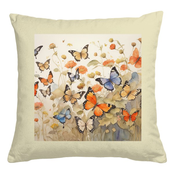 Polštář bavlněný  s potiskem Motýlci