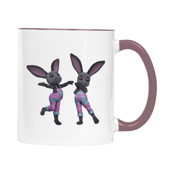 Hrnek malý barevný s potiskem Barevní zajíčči