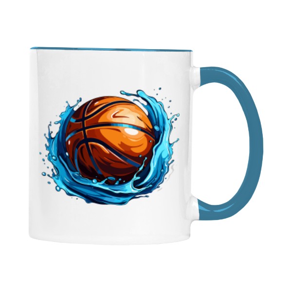 Hrnek malý barevný s potiskem Basketbal