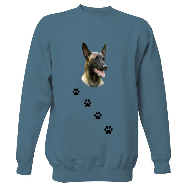 Mikina bez kapuce Unisex s potiskem Belgický ovčák Malinois