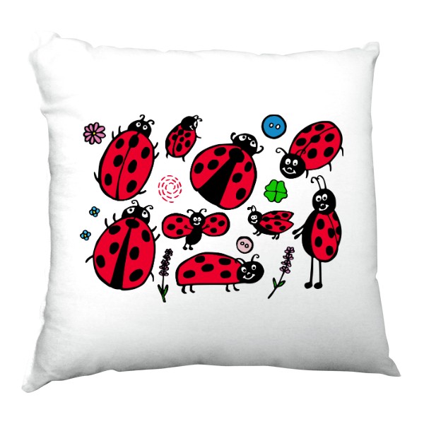 Polštář saténový s potiskem Slunéčko sedmitečné