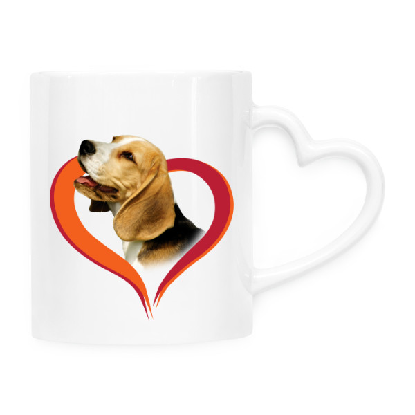 Hrnek srdce s potiskem Bígl