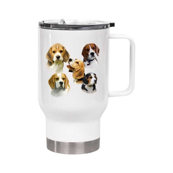 Cestovní termohrnek s uchem s potiskem Bígl