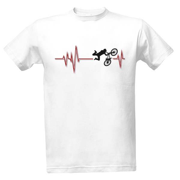 Tričko s potiskem BMX heartbeat