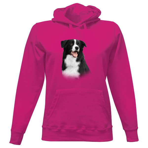 Dámská mikina s kapucí s potiskem Border kolie