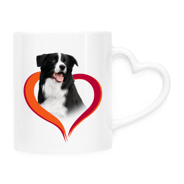 Hrnek srdce s potiskem Border kolie