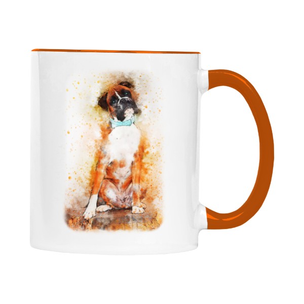 Hrnek malý barevný s potiskem Německý boxer