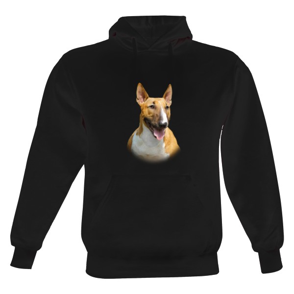 Pánská mikina s kapucí s potiskem Mini bulteriér