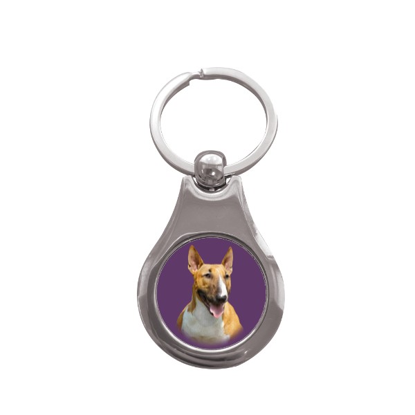 Přívěsek na klíče kolečko s potiskem Mini bulteriér