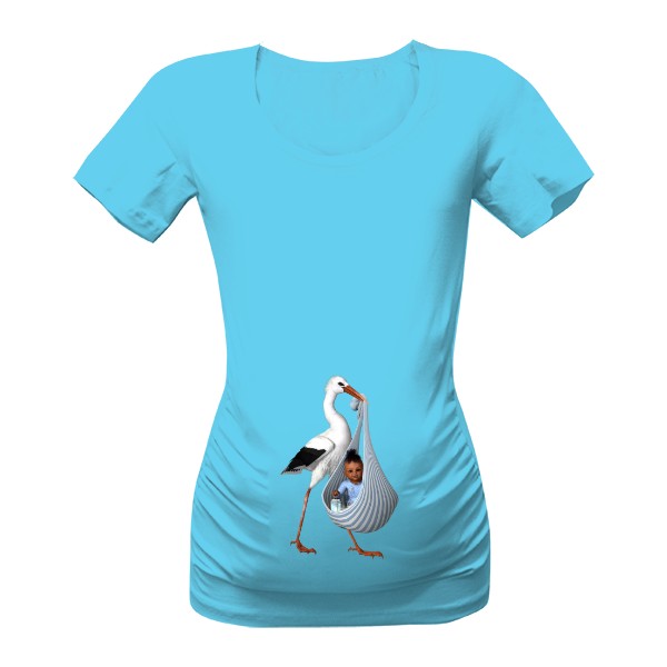 Tričko s potiskem Čáp a dítě