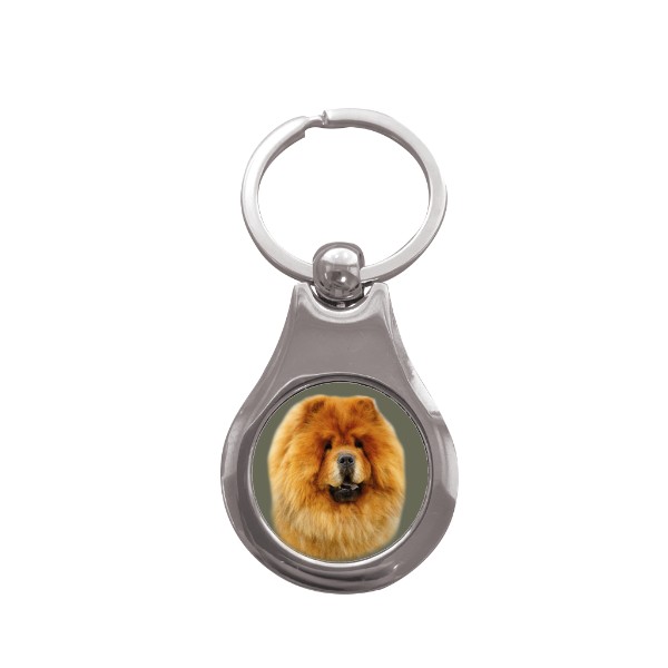 Přívěsek na klíče kolečko s potiskem Čau Čau