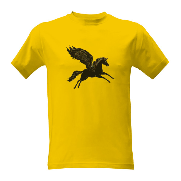 Tričko s potiskem Černý jednorožec