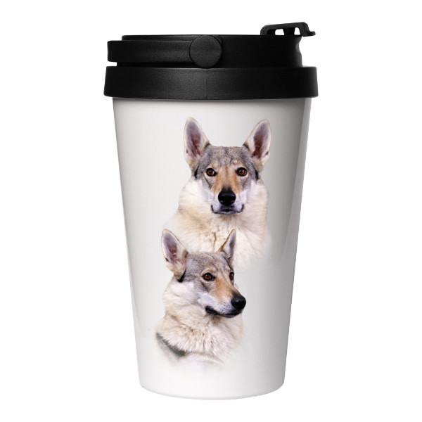 Cestovní nerezový hrnek s potiskem Československý vlčák 