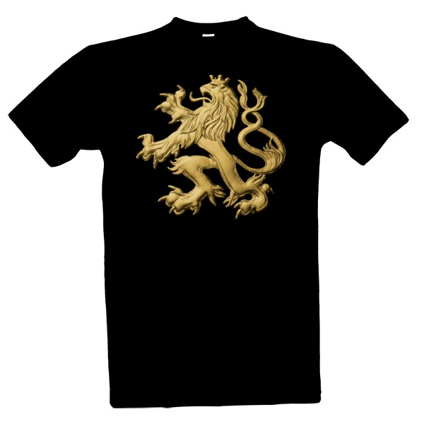 Tričko s potiskem český lev zlatý
