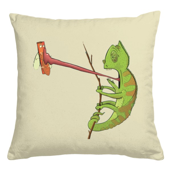 Polštář bavlněný  s potiskem Chameleon