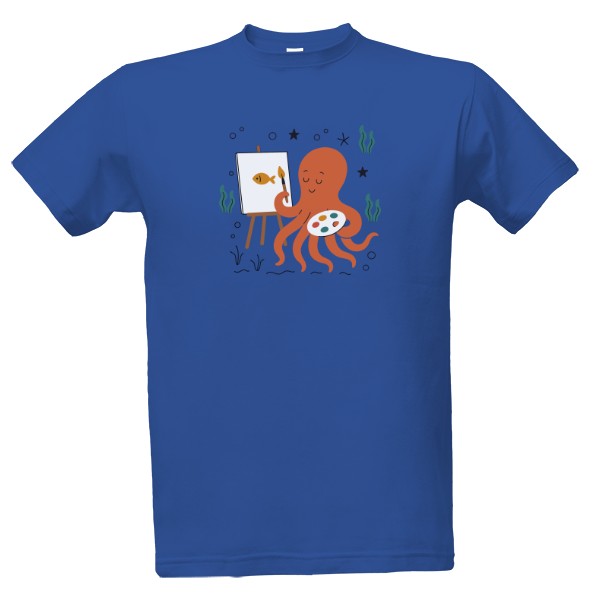 Tričko s potiskem Chobotnice maluje