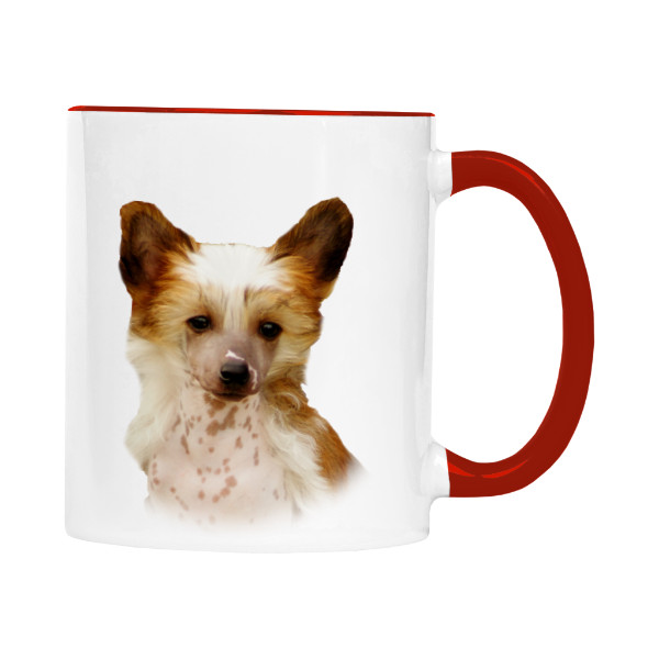 Hrnek malý barevný s potiskem Čínský chocholatý pes