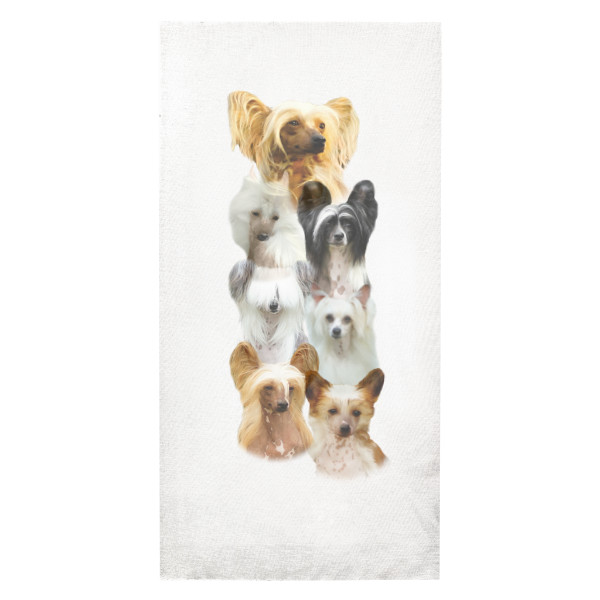 Nákrčník/bandana s potiskem Čínský chocholatý pes - Labuťěnka