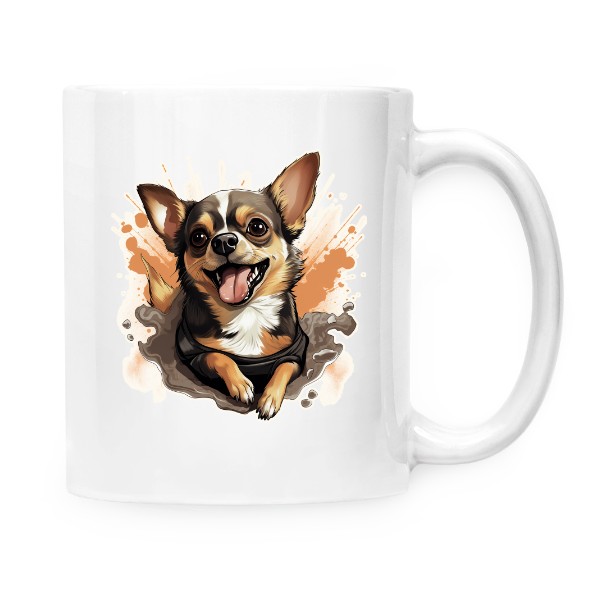 Hrnek malý bílý s potiskem Čivava