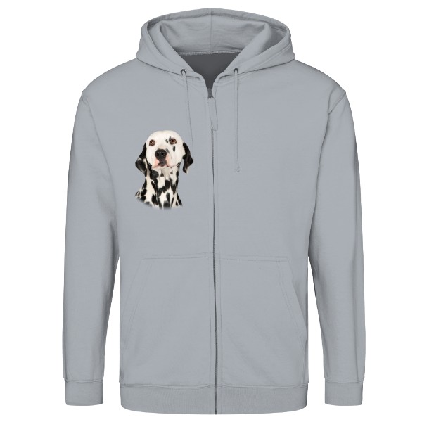 Mikina na zip unisex s potiskem Dalmatin