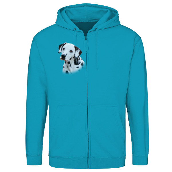 Mikina na zip unisex s potiskem Dalmatin