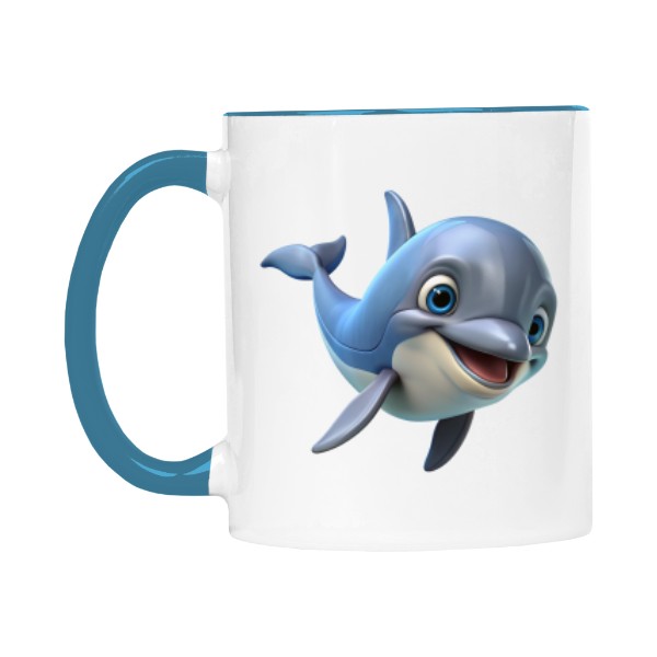 Hrnek malý barevný s potiskem Delfín