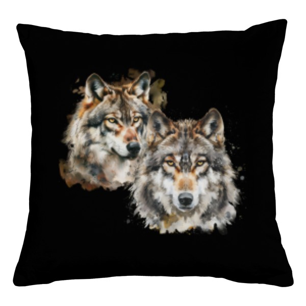 Polštář bavlněný  s potiskem Vlci