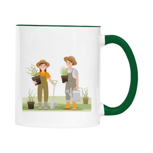 Hrnek malý barevný s potiskem Zahradkáři