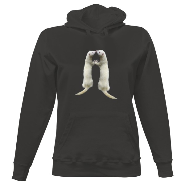 Dámská mikina s kapucí s potiskem Fretka