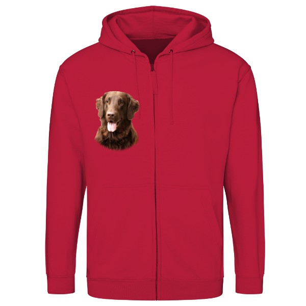Mikina na zip unisex s potiskem Flat Coated Retriever 