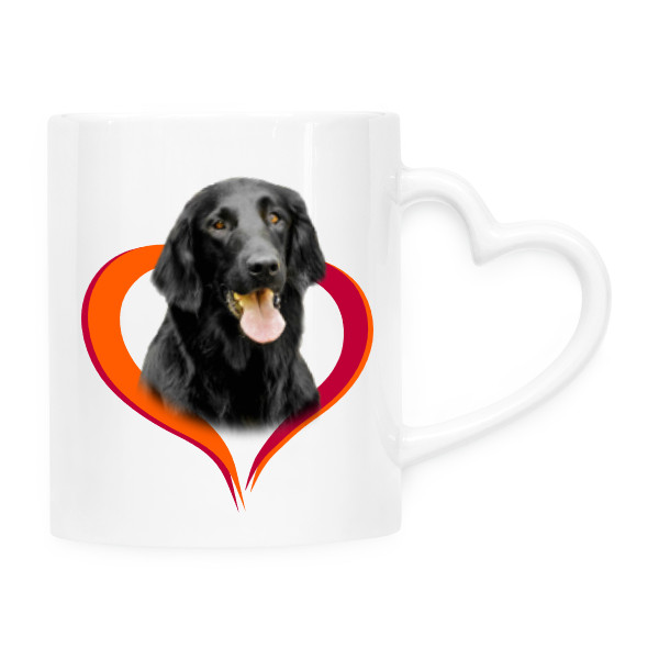 Hrnek srdce s potiskem Flat Coated Retriever 