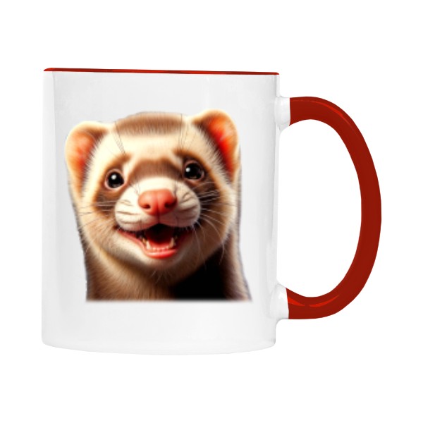 Hrnek malý barevný s potiskem Fretka