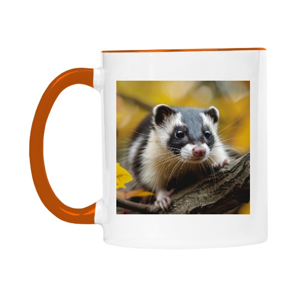 Hrnek malý barevný s potiskem Fretka