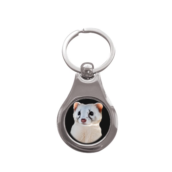 Přívěsek na klíče kolečko s potiskem Fretka