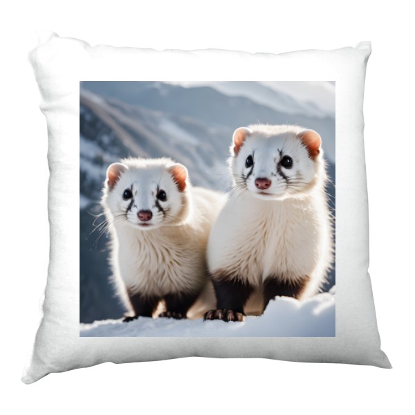 Polštář saténový s potiskem Fretky