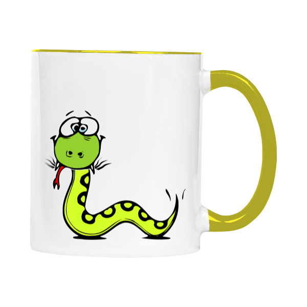 Hrnek malý barevný s potiskem Had