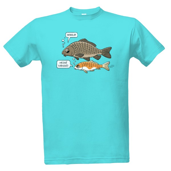 Tričko s potiskem Hezké Vánoce - kapr