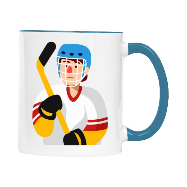 Hrnek malý barevný s potiskem Hokejista