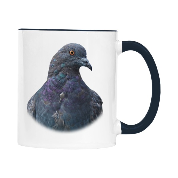 Hrnek malý barevný s potiskem Holub