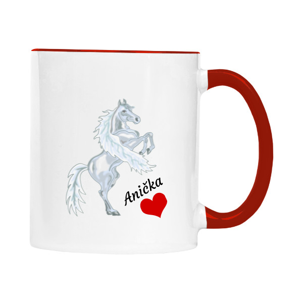 Hrnek Bílý kůň se jménem a srdce