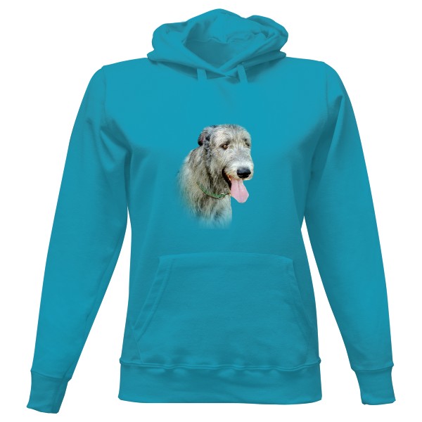 Dámská mikina s kapucí s potiskem Irský vlkodav